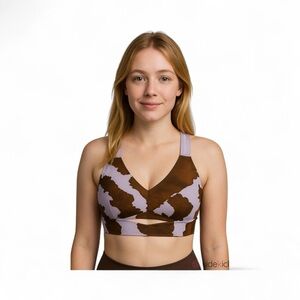 Adidas x Ivy Park Sports Bra Top Womens M Purple Athletic Activewear Workout Gym